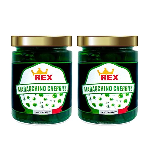 Cerezas verdes al marrasquino Rex, 14.1 onzas (paquete de 2)