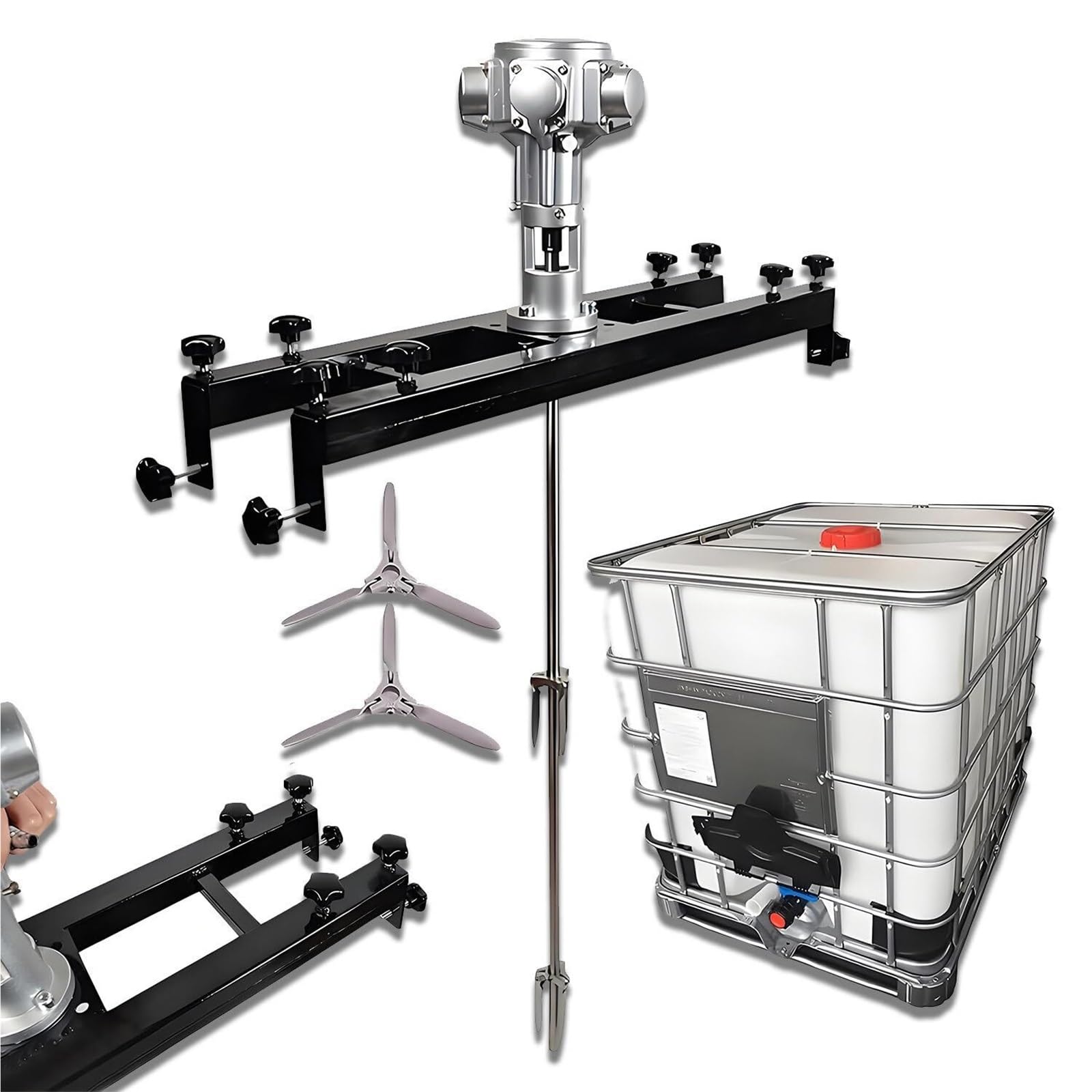 JKJZSALJ Pneumatic Agitator For Ibc Tank, 3/4Hp Paint Mixer, Folding Air Agitators For Ink Dissolver, Heavy Duty Paint Stirring Machine, Efficient Mixing Tool