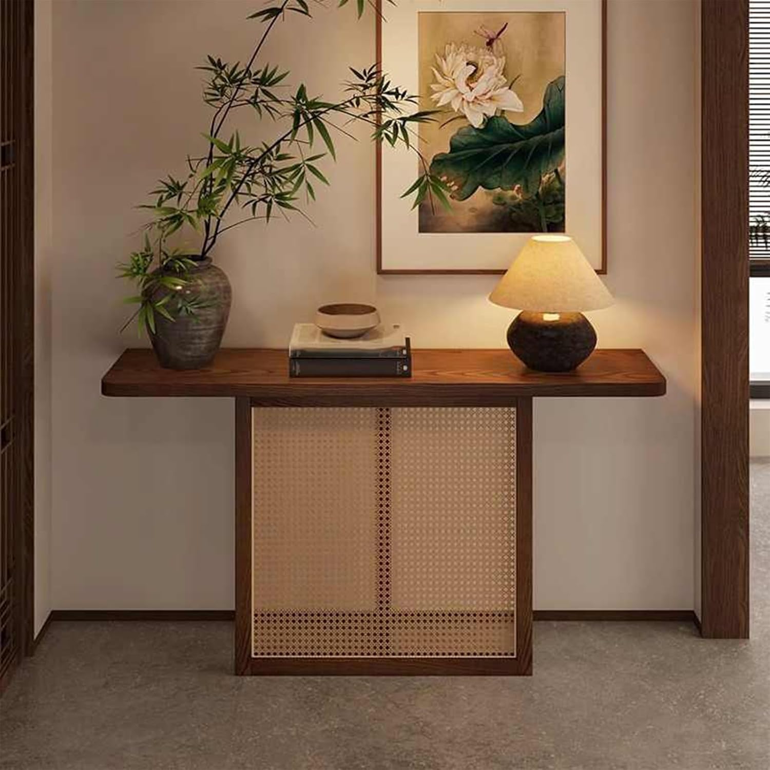 コンソールテーブル、木製と金属製のコンソールテーブル、収納棚