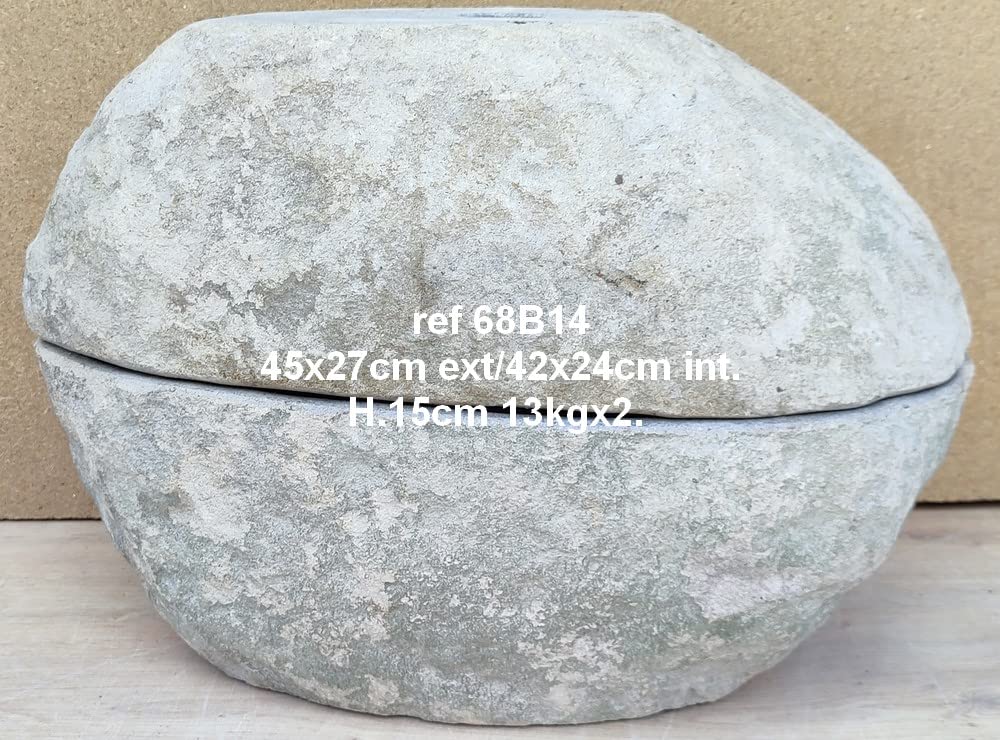Doble lavabo de piedra natural duo 68B14, aproximadamente 45 cm