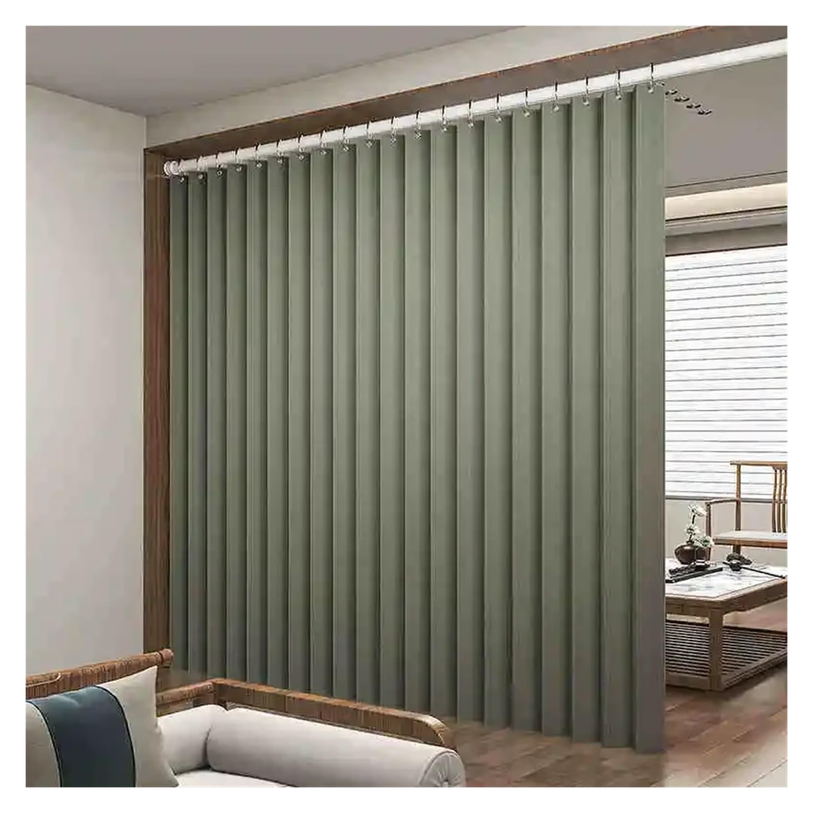 Tende Lino Tende for porte di armadi, plissettate, pieghevoli, magnetiche, fermatende for patio, divisorie for stanze, tende scorrevoli in vetro(Grey,1 * 2.5)