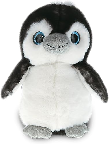 DolliBu Peluche de pingüino gris, juguete de pingüino de peluche súper suave, animales marinos abrazables, relleno de felpa, lindo juguete esponjoso