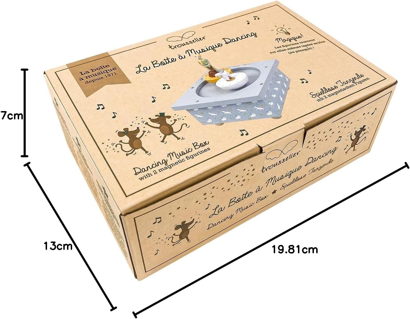 Trousselier - The Little Prince - Dancing Music Box 2 Figurines - Ideal Birth Gift - Musical Box for Baby Child Girl Boy - Beautiful Blue Danube by Strauss