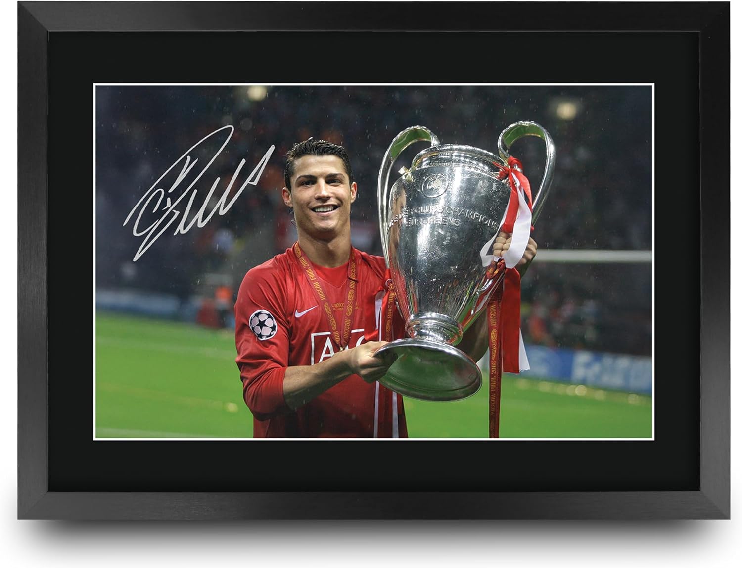 HWC Trading Cristiano Ronaldo 16 x 12 inch (A3) Printed Gifts Signed Autograph Picture for Football Fans and Supporters - 16" x 12" Framed