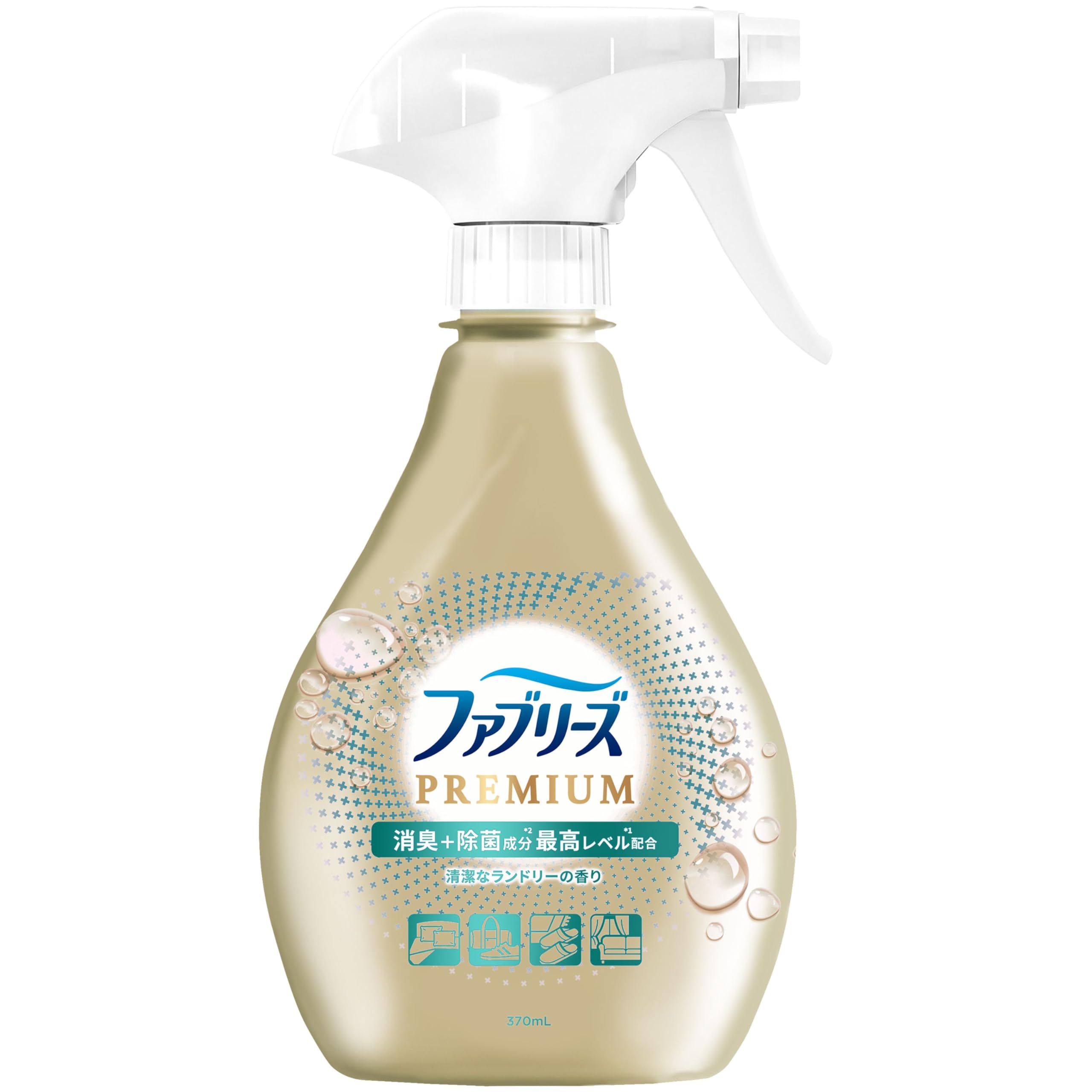 ファブリーズ プレミアム 消臭スプレー(衣類・布用) 【 消臭＋除菌成分最高レベル配合 】 清潔なランドリーの香り 本体 370mL