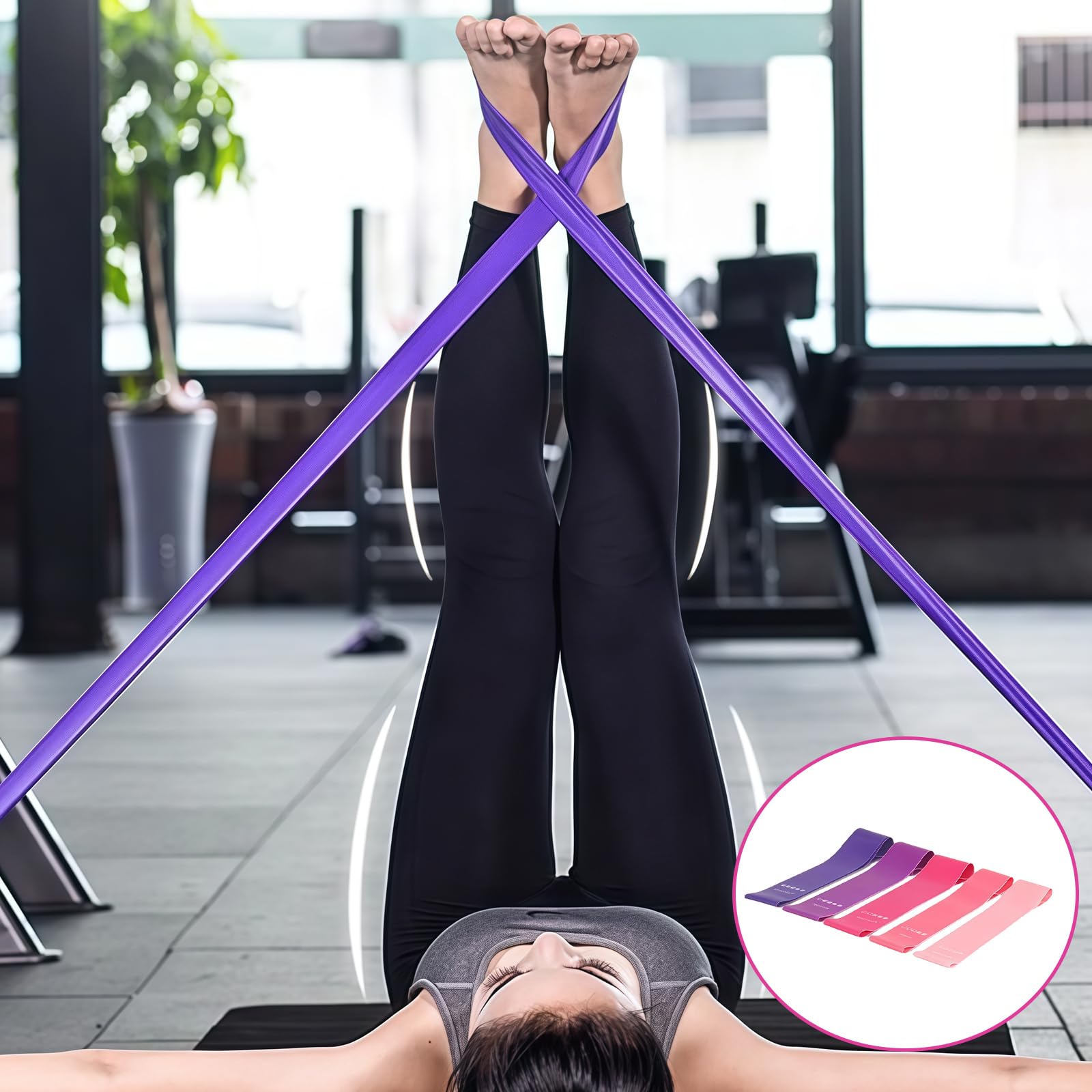 Leikurvo Kit de Pilates Essential de 13 pièces pour femme avec balle de Pilates, bandes de résistance, chaussettes, anneau de Pilates et accessoires pour étirement et fitness (rose)