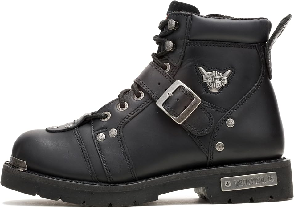 Harley-Davidson FOOTWEAR Mens Brake Buckle Leather Riding Casual Boots Ankle