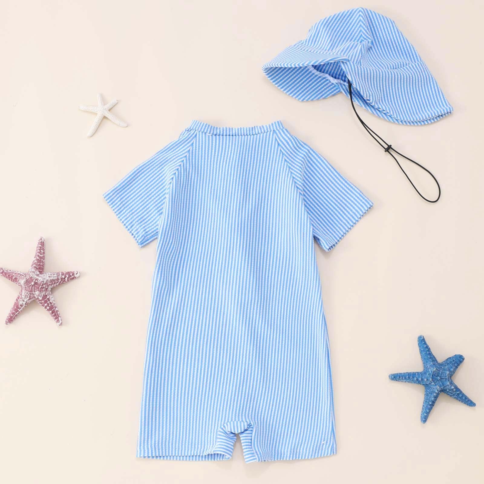 Générique Maillot de Bain bébé garçon Bonnet intégré Natation Plage été Piscine Tout-Petits 0-3 Ans Confortable Respirant