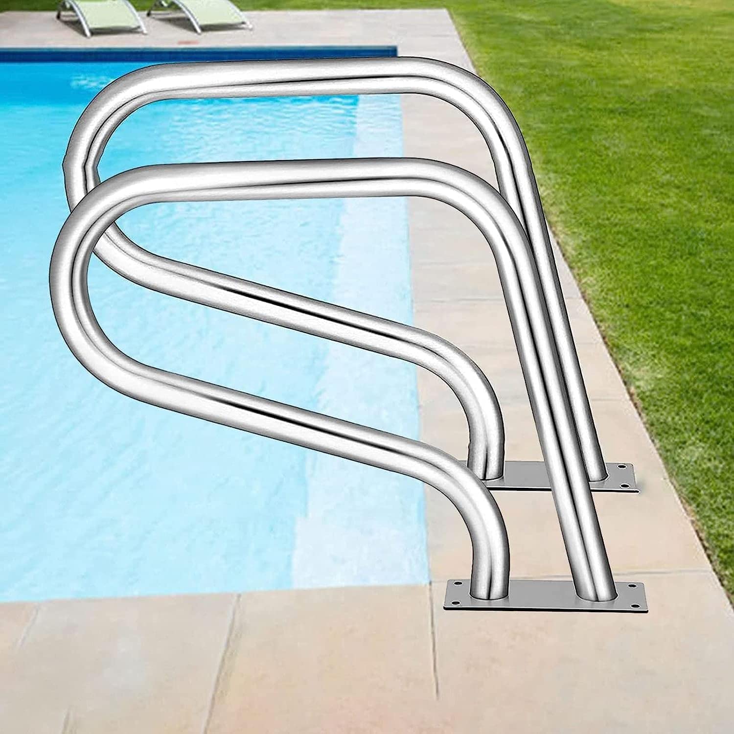 Garde-corps d'escalier de piscine haut de gamme avec finition design Modèle C
