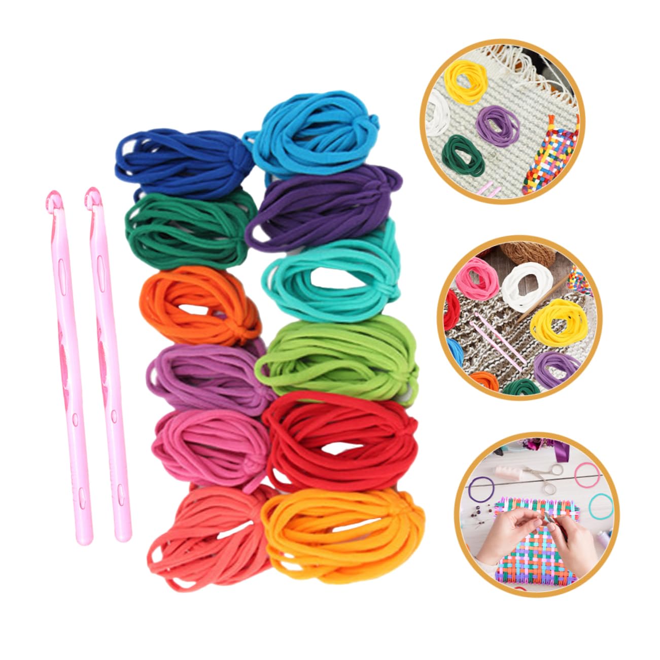 OSALADI 4 Juegos Juguete tejido cuerda trenzada elastica soga vistoso agarradera cable color bucles de telar recarga de bucles artesanales para telar kit de telar para niñas el plastico