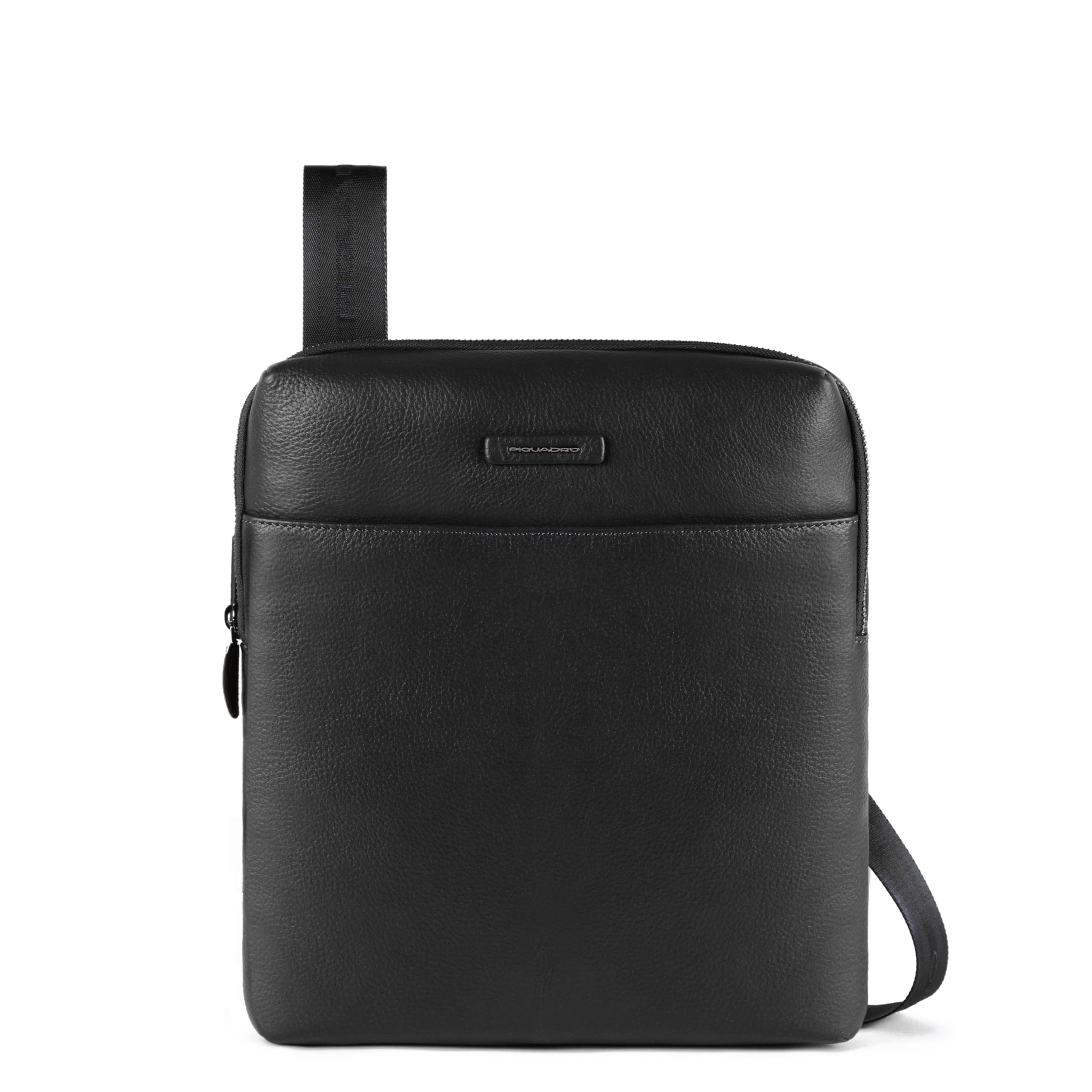 PIQUADRO Men's Modus Expandable Bag with Front Leather Pocket, Nero, One Size