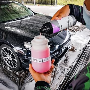 CARPRO IronX Snow Soap - Car Wash Pre-Wash Cleaner and Degreaser on Paint, Glass, Wheels, Headlights, Plastic Trim - Remove Old Wax & Brake Dust - Liter (34 oz)