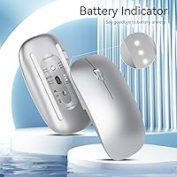 Vista 2 de TENMOS M18 Mouse Bluetooth, Mouse USB C Recargable Inalámbrico, Mouse Silencioso de Triple Modo (Bluetooth Dual+USB) Portátil para Computadora