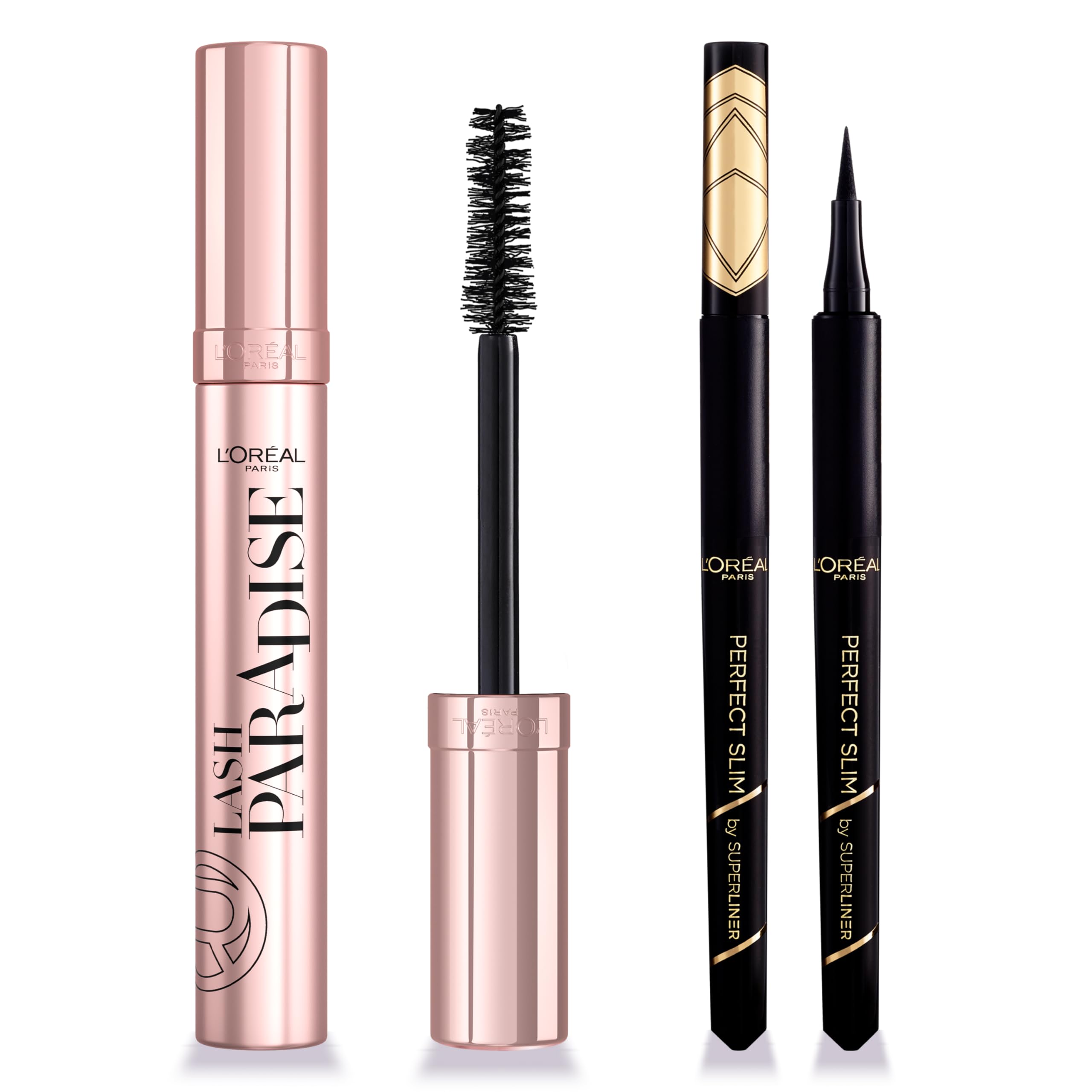 L'Oreal Paris Make-up Designer Cofre Ojos Máscara de Pestañas Lash Paradise y Eyeliner Perfect Slim