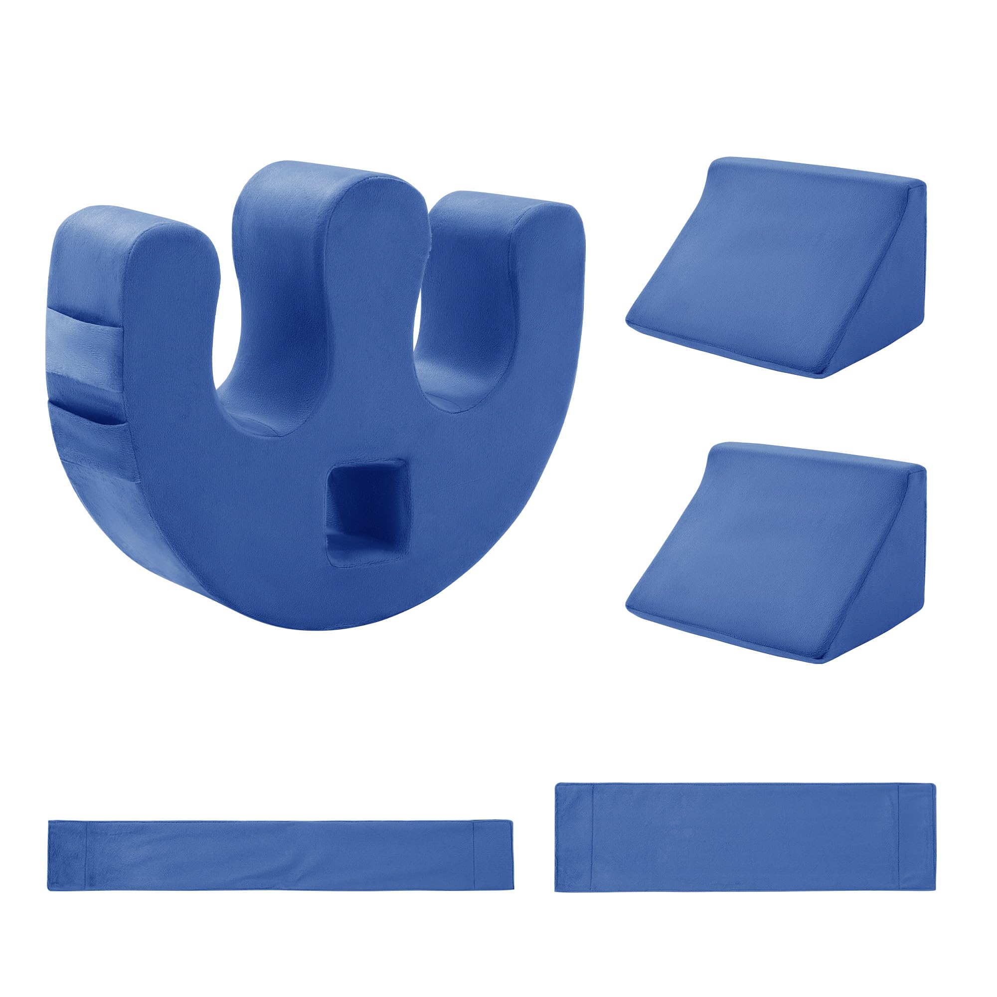 ROYALAY Dispositivo de giro de pacientes postrados en cama para ancianos con correa de fijación, almohada para aliviar la presión de las úlceras, suministros para pacientes en cama, azul