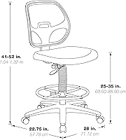 Vista 2 de Silla con respaldo de malla de lujo con pie ajustable, Acero inoxidable, Negro