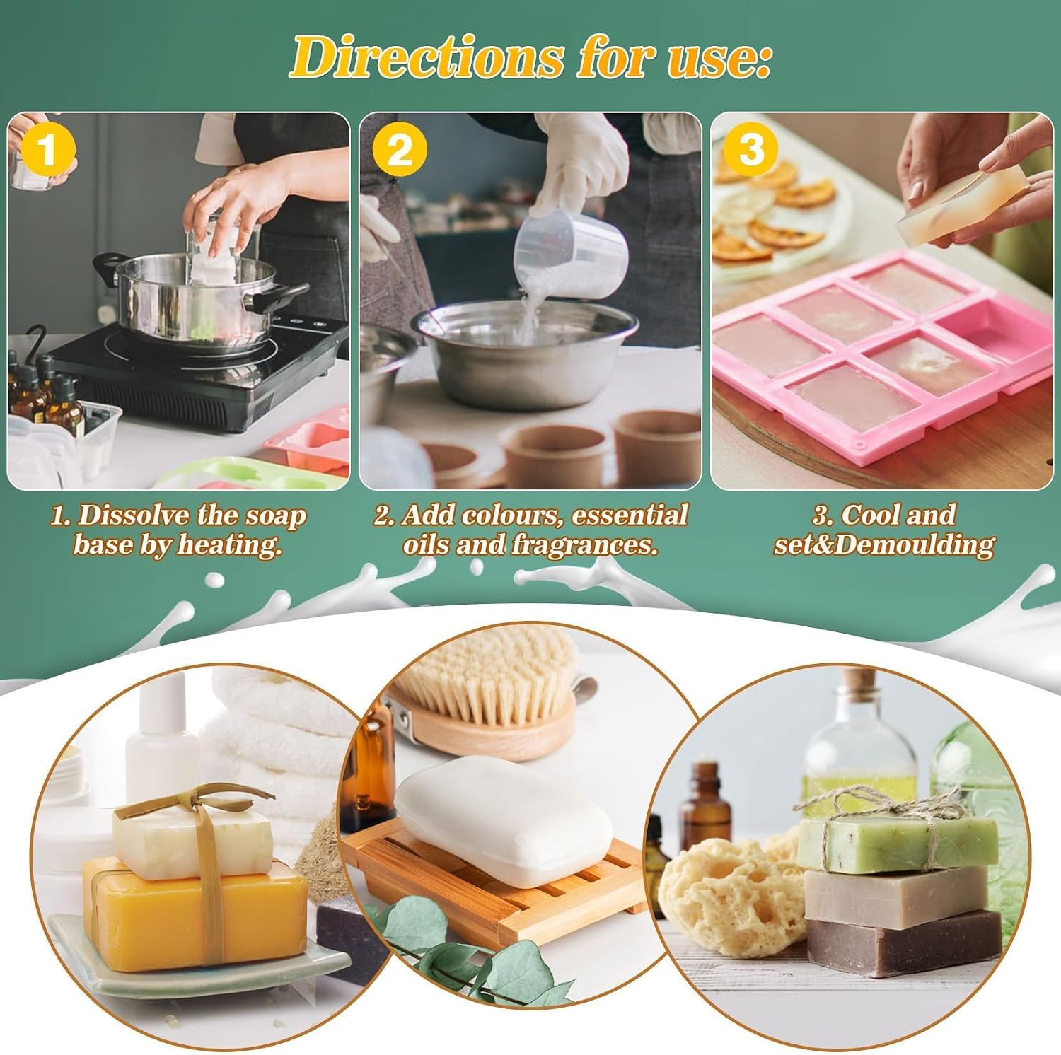 Clear Organic Glycerin Soap-Base - 14.8oz Natural Pre-Cut Handmade Soap Base Glicerina para Hacer Jabones Melt-and-Pour DIY Moisturizing Vegetable Oils for Customized,Crafting Making Supplies