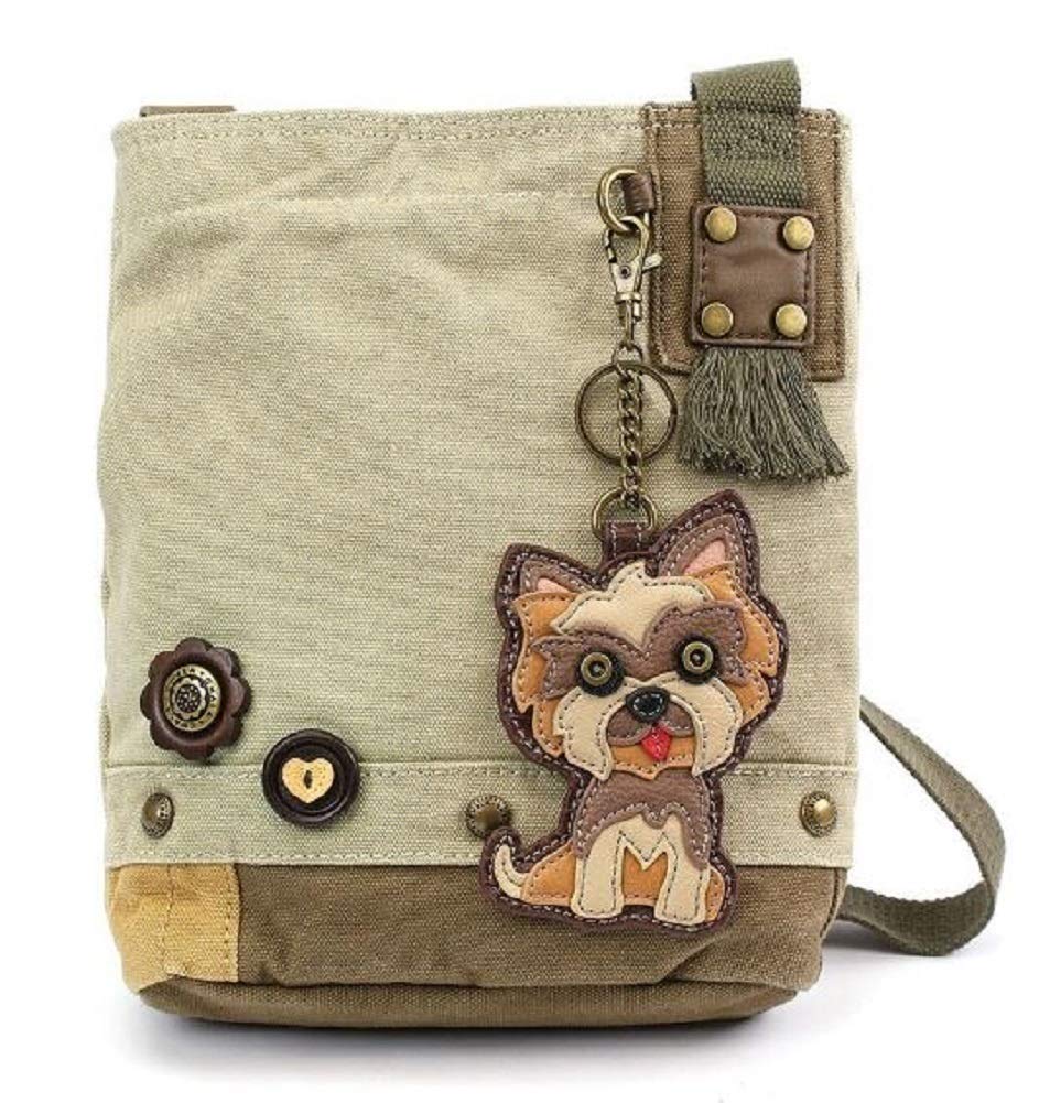 CHALA Patch Cross-Body Women Handbag, Canvas Messenger Bag Olive, Metal Charming Cross - Oliv, Medium — view 27