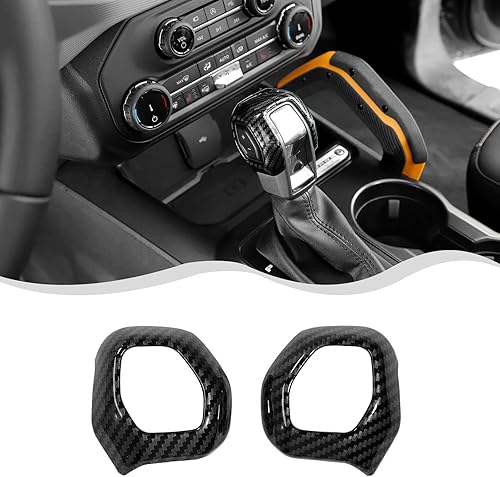 Cubierta para perilla de palanca de cambios de automóvil para consola central, compatible con Ford Bronco 2021 2022 + accesorios interiores (morado,
