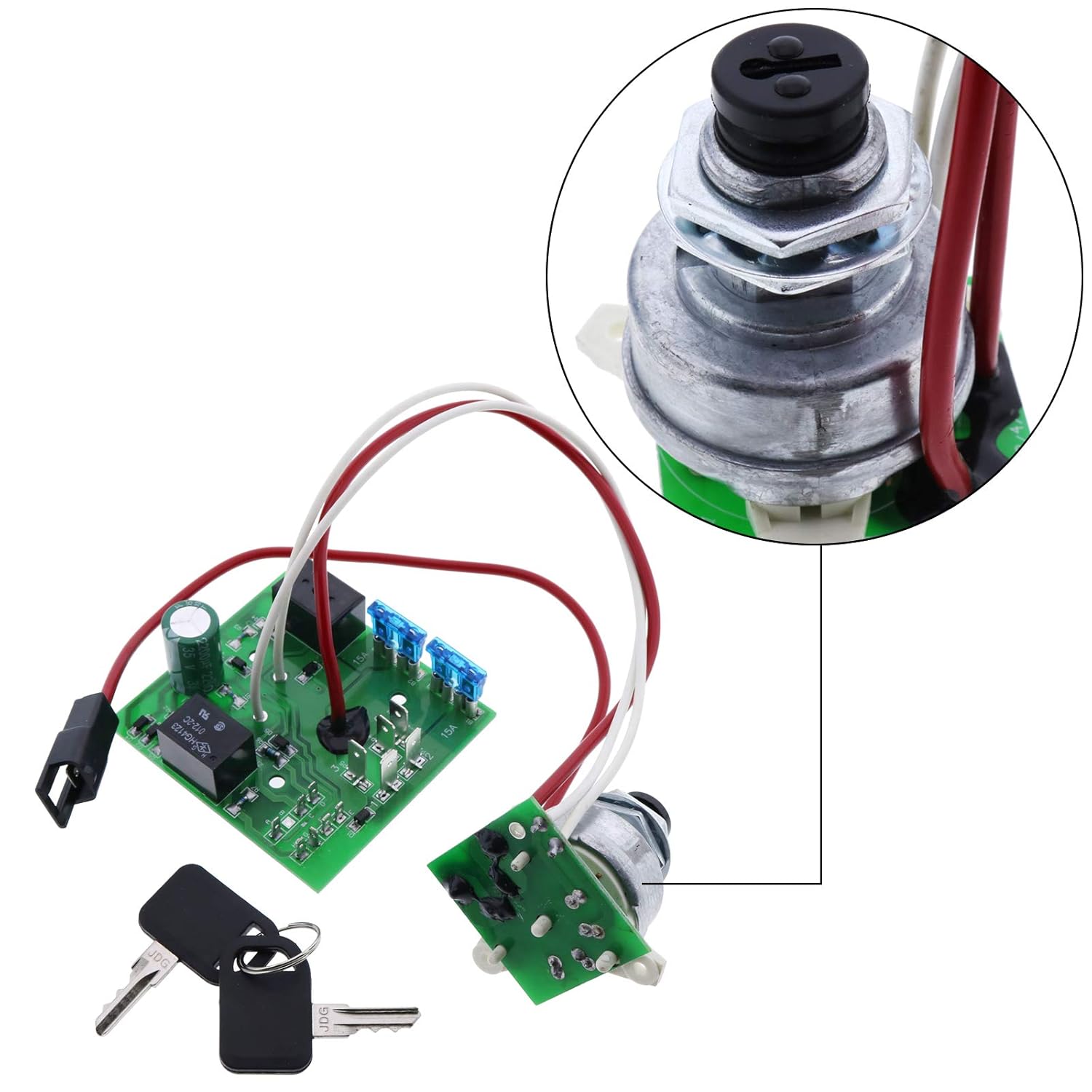 Solarhome AM124137 AM131841 Starter Ignition Key Switch Module AM119999 for John Deere Garden Tractors 325 335 345 Serial Numbers Below -0700000