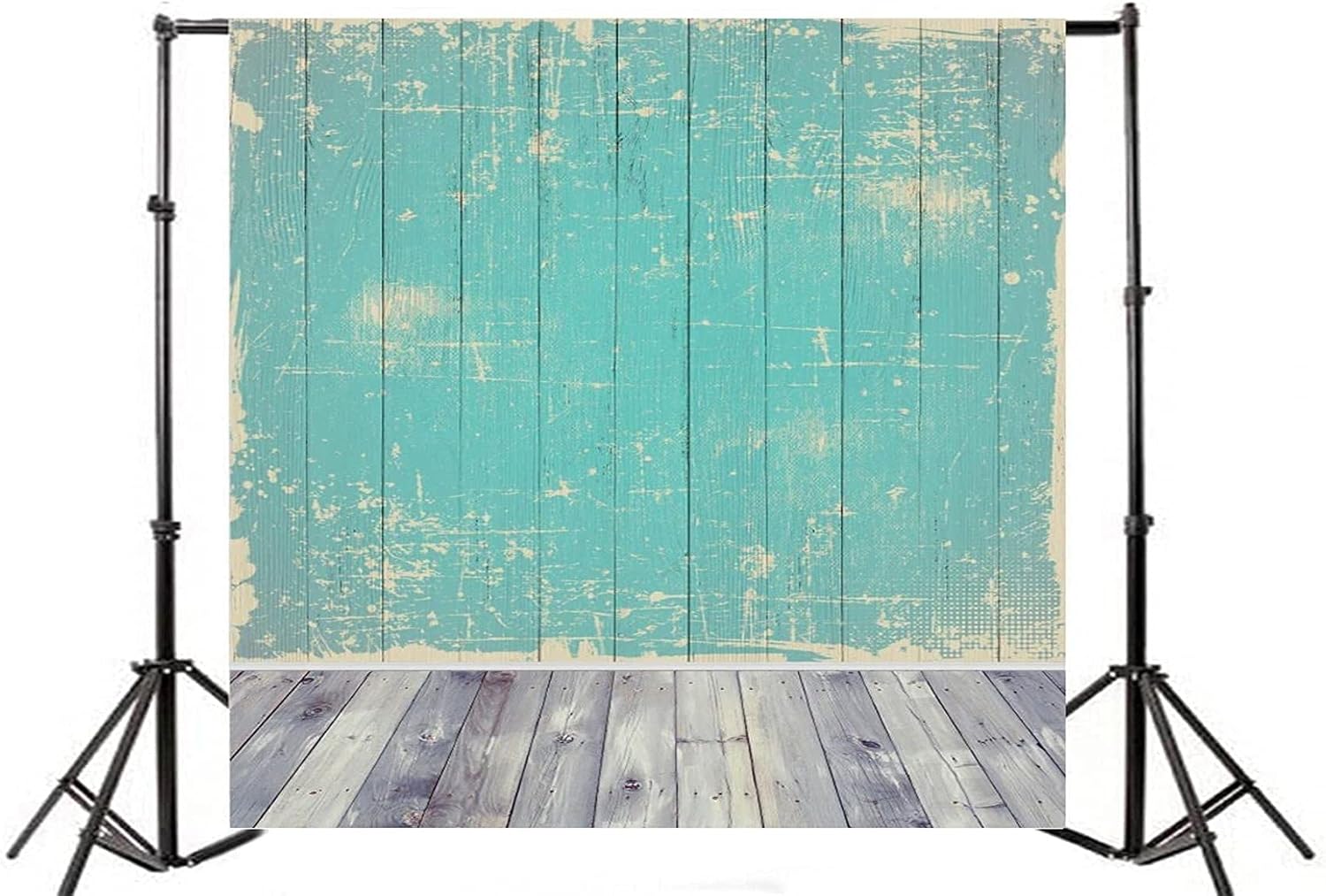 AOFOTO 10x10ft Wood Plank Backdrop Hot Blue Hardwood Wooden Board Floor Panels Photography Background Nostalgia Retro Photo Studio Props Girl Child Boy Kid Infant Portrait Photoshoot Vinyl