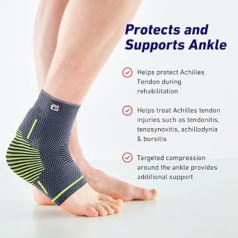 Neo-G Achilles Tendon Support With Silicone Tendon Cushion - Achilles Tendonitis Brace Ankle Support For Men And Women Targeted Ankle Compression Sleeve - Breathable - Active Plus (Large)