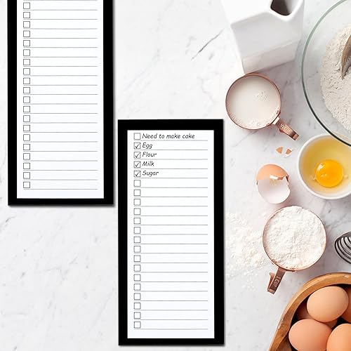 Miniatura 7 de Paquete de 4 blocs de notas magnéticos para refrigerador, lista de comestibles, almohadilla magnética grande para refrigerador, diseño trasero