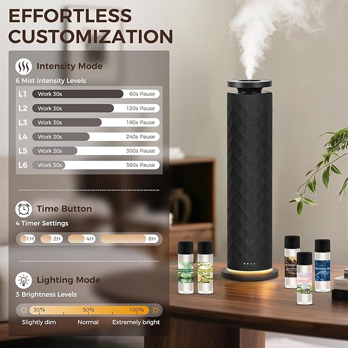 Difusor de Aromas Hotel BUBLOC, Sin Agua, Operación Silenciosa, Incluye 5 Aceites Esenciales miniatura 4