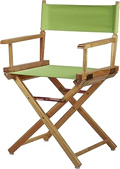 Director Chair, Beech, Lime Green, 18" - Classic Height