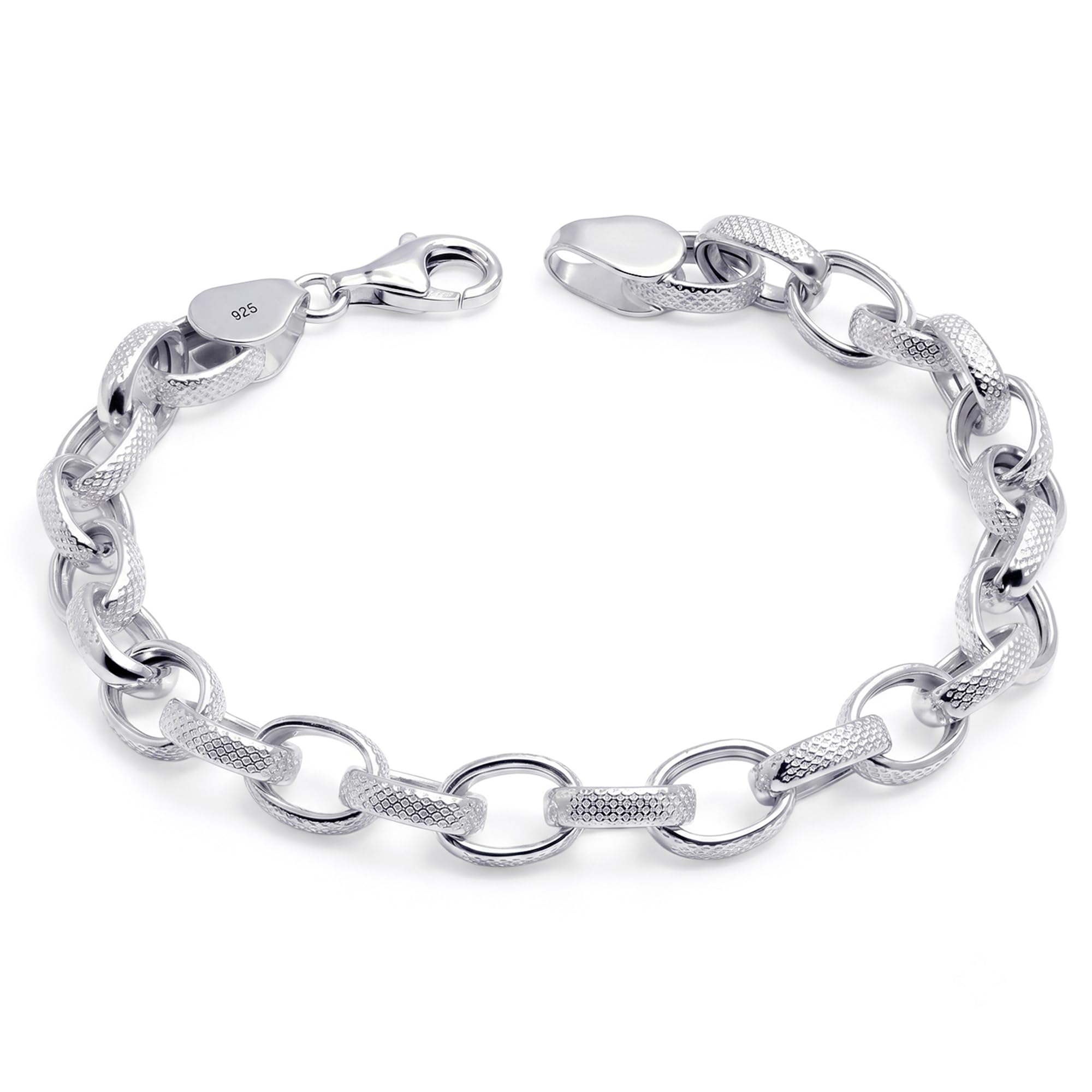 925 Sterling Silver Bracelet for Men | BIS Hallmarked Classy Hollow Chain Mens Bracelet | Men's Bracelet jewelry Gift for Anniversary Birthday Wedding-image-17