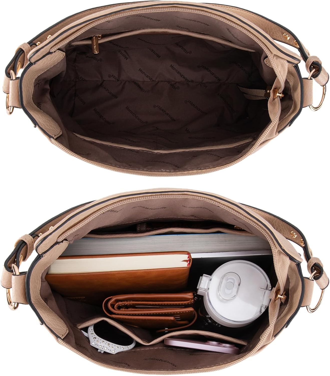 Montana West Medium Hobo Bags for Women Top Handle Satchel Shoulder Purse Bucket Handbag - Image 5