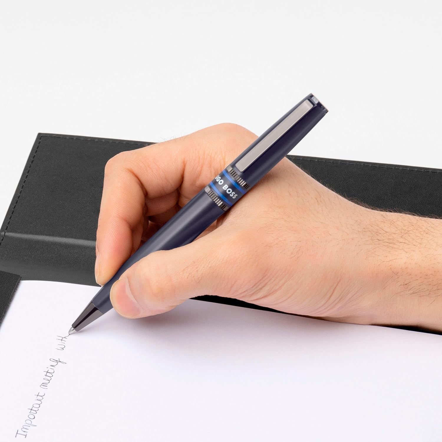 HUGO BOSS Fountain Pen Gear Minimal Black & Chrome