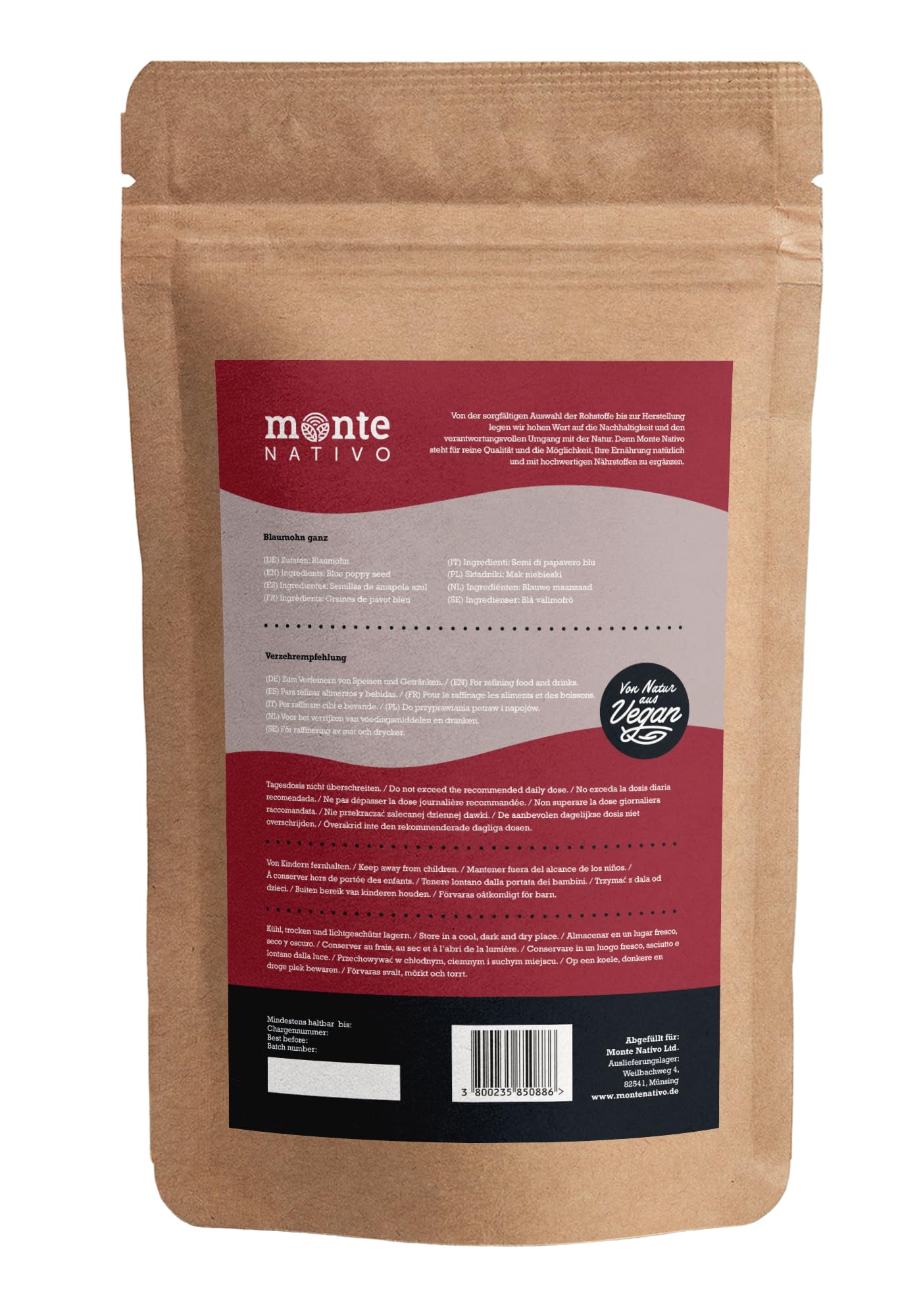 Semillas de Amapola Monte Nativo (500g) - Semillas Amapola para Cocinar - Perfectas para Crackers - Poppy Seeds