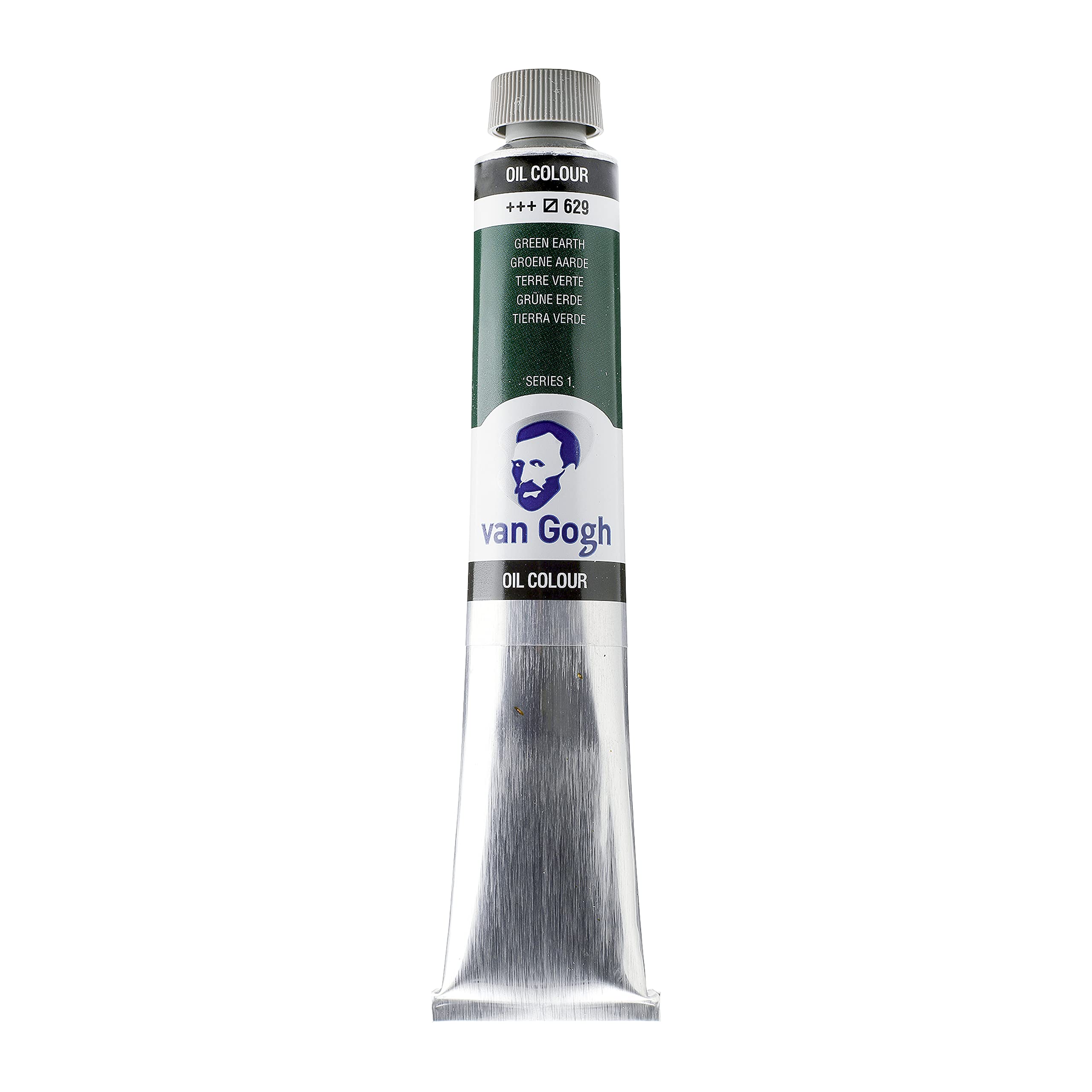 Van Gogh Oil Colour - Green Earth 629-60 ml Tube - High Pigmentation - Excellent Tinting Strength - Lightfastness Rating +++ - Series 1 - Ideal for Artists and Students