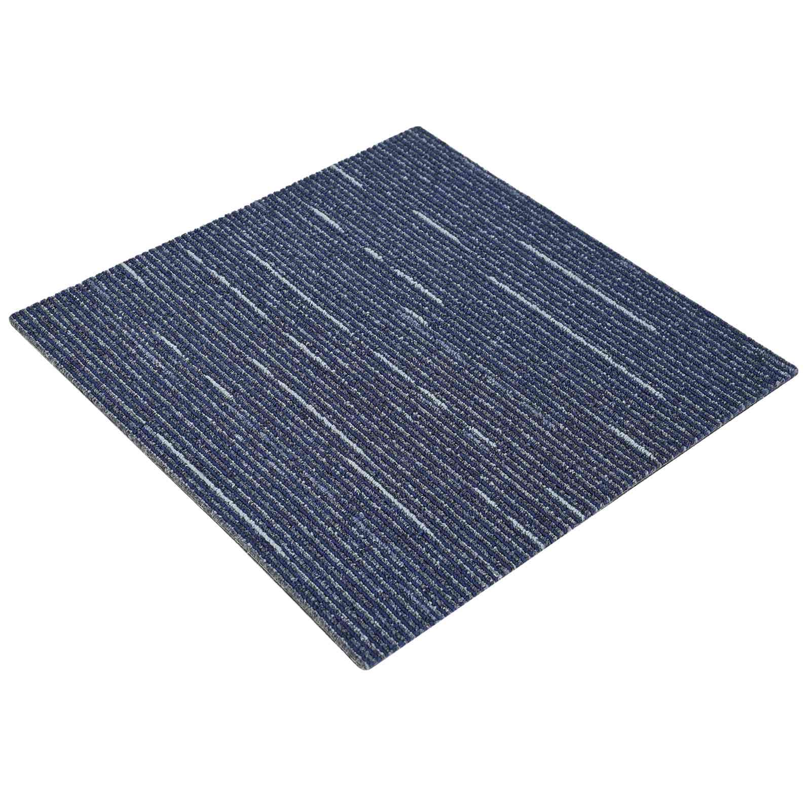 vidaXL Teppichfliese Gestreift Blau 50 x 50 cm 36 stk. PP und Bitumen
