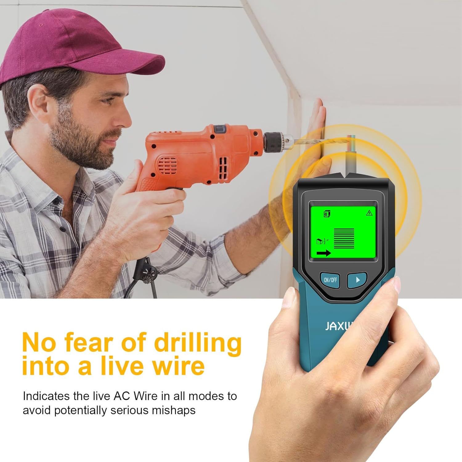 Stud Finder Wall Scanner - 5 in 1 Stud Finder Tool w/Smart Chip and HD LCD Display, Stud Detector Beam Finders for the Center and Edge of Wood AC Wire Metal Studs Joist Pipe (‎Dark Aqua)