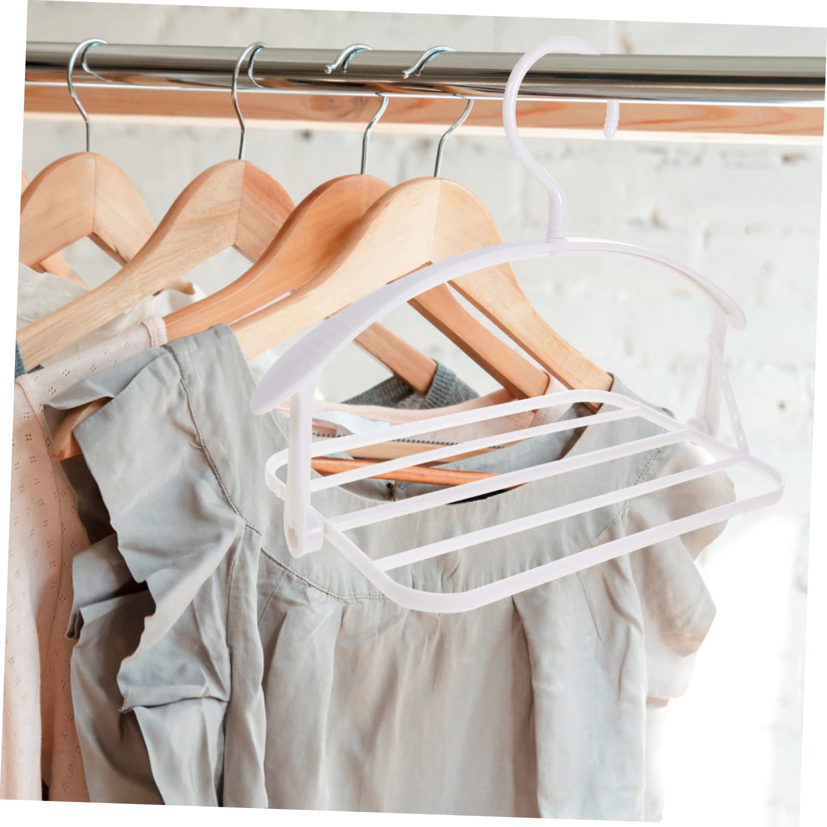 Unomor 4pcs Multifunctional Rotatable Clothes Hangers Slip Pants Rack Organizer for Scarves Towels and Linens Space Saving Closet
