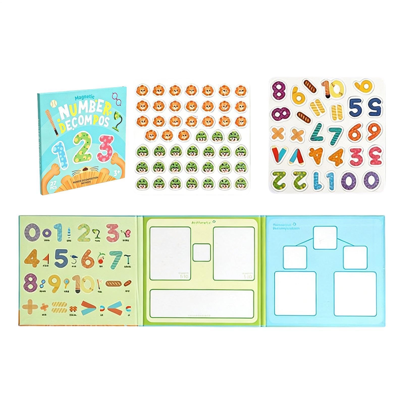 Muiltvoe Magnetic Fraction Book – 20.4x20.4cm Wood, Math Manipulatives, Educational Puzzle | Great For Homeschool Classroom Elementary