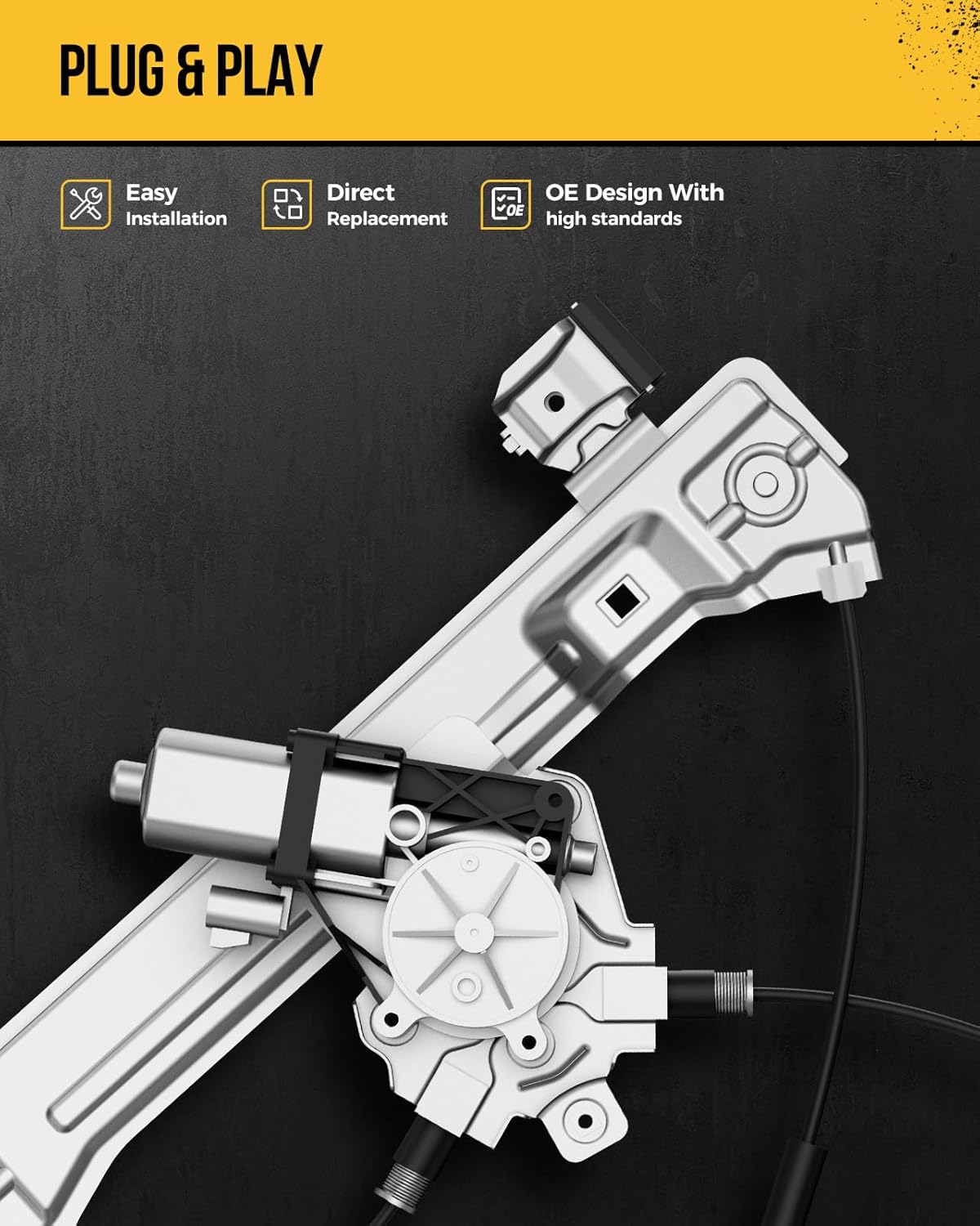 KAC 749-322 Rear Left Driver Side Power Window Motor and Regulator Assembly Replacement for Sonata 2006-2010