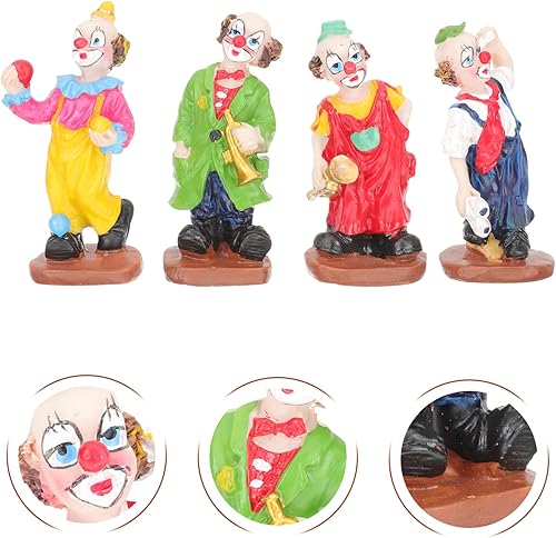 Miniatura 9 de Toyvian Figuras de circo de payaso, mini estatuas de resina, modelo de juguete, mesa de adorno para niños, estacas para decoración de jardín, 4