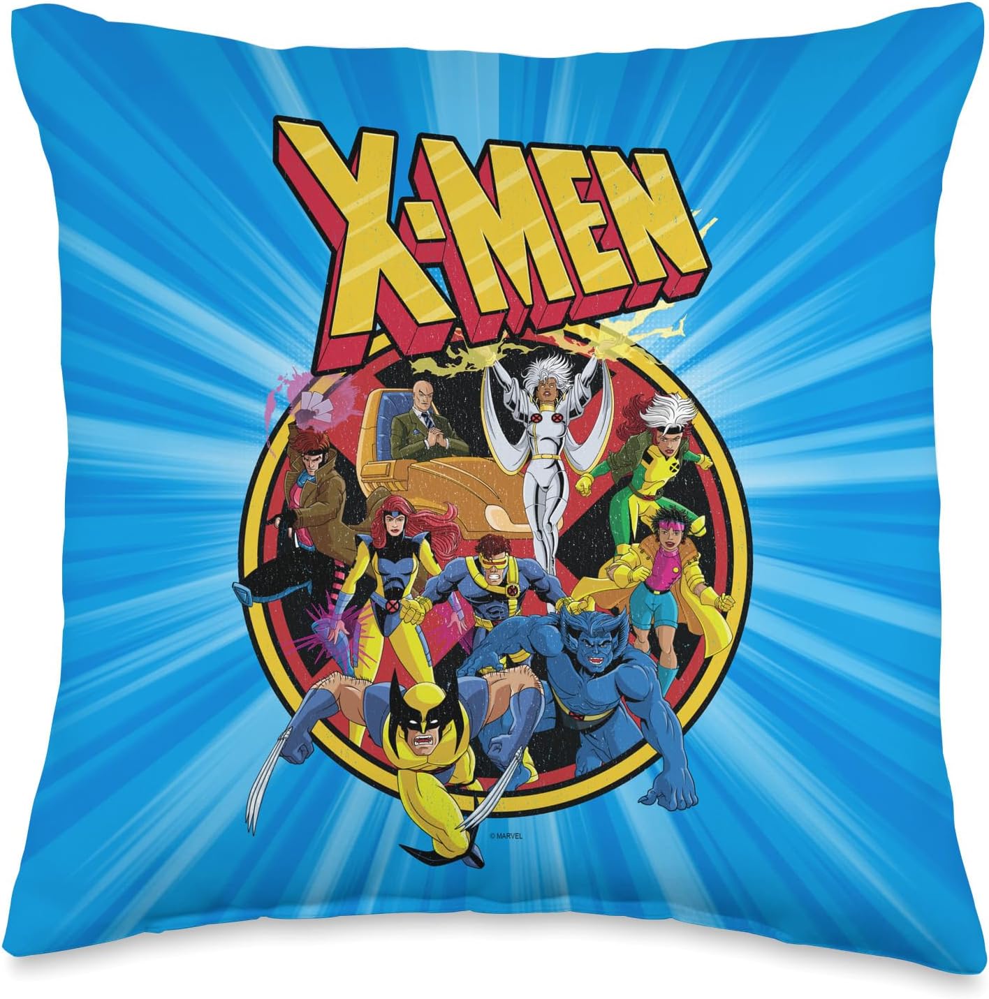 Marvel X-Men Retro 90s Throw Pillow, 16x16, Multicolor