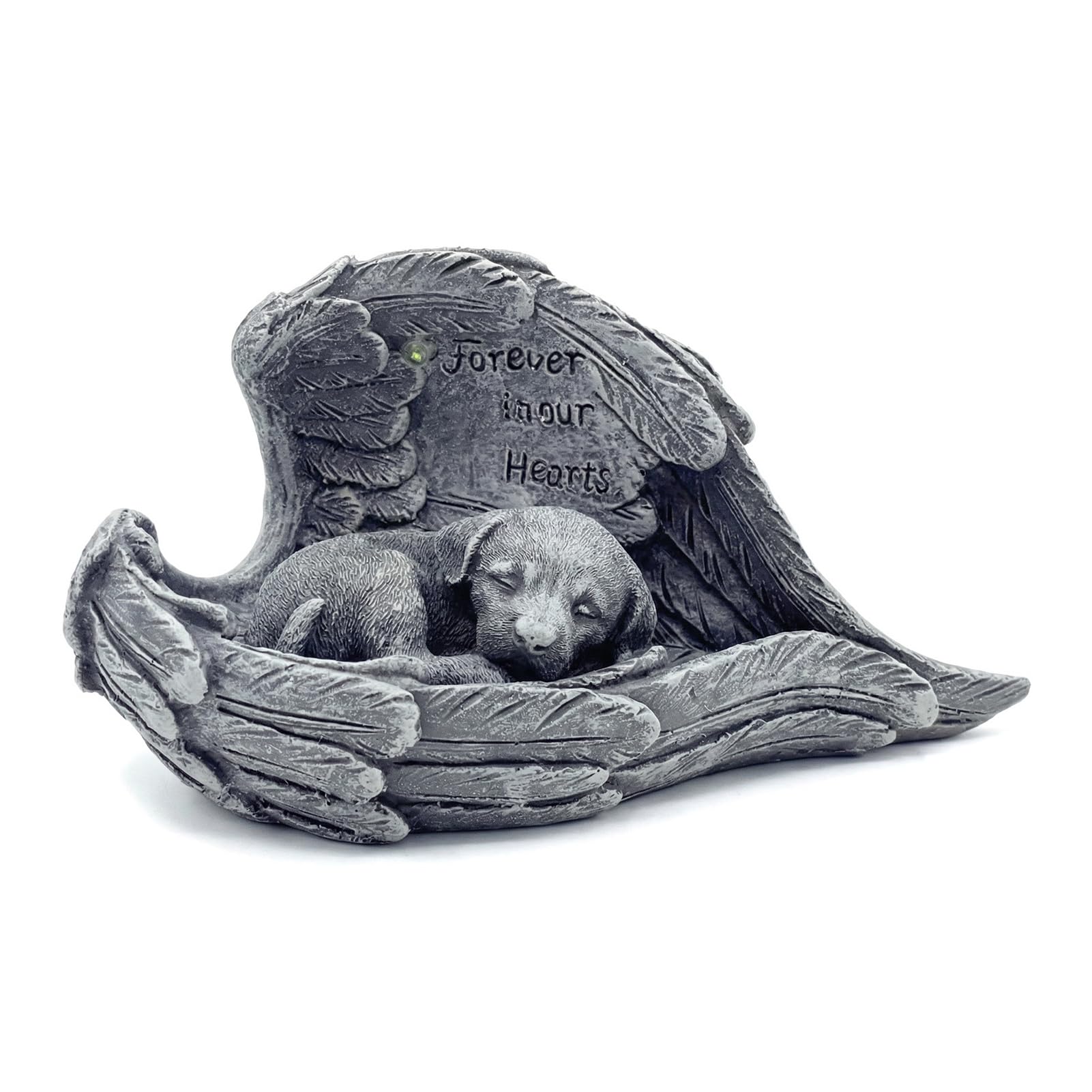 Cmtuuy Style 2 Solar Pet Angel Statue Garden Ornaments Outdoor, Solar Cat/Dog Angel Statue Gardening Gifts, Waterproof Garden Decor For Lawn, Patio, Balcony, Porch - Memorial Gifts (Style 2)