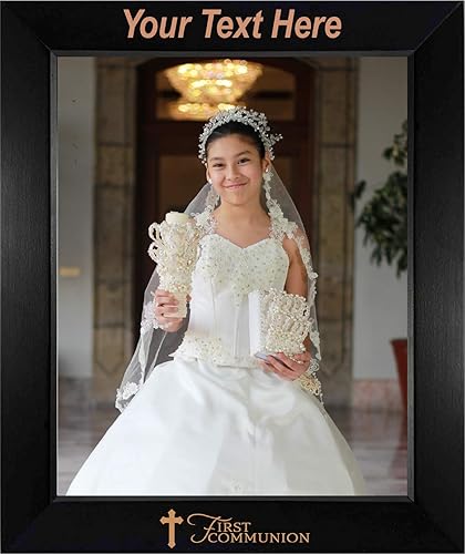 Miniatura 7 de PersonalizationStreet - Religión Ocasiones Mi Primera Comunión Personalizado 5" x 7" Marco de fotos vertical de madera con grabado personalizado,