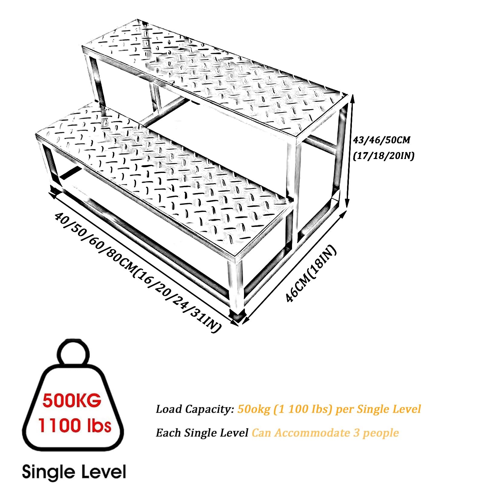 Piattaforma per Coro in Acciaio monoblocco - Adatta per palchi di Coro, Design Robusto, idonea per Uso Commerciale, Superficie Antiscivolo, sicura e affidabile.