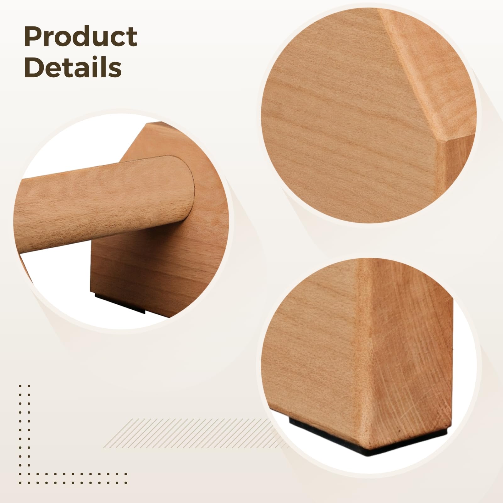 Set di 2 maniglie ergonomiche in legno di faggio per flessioni, base antiscivolo, supporta 299,4 kg, ideale per yoga e ginnastica