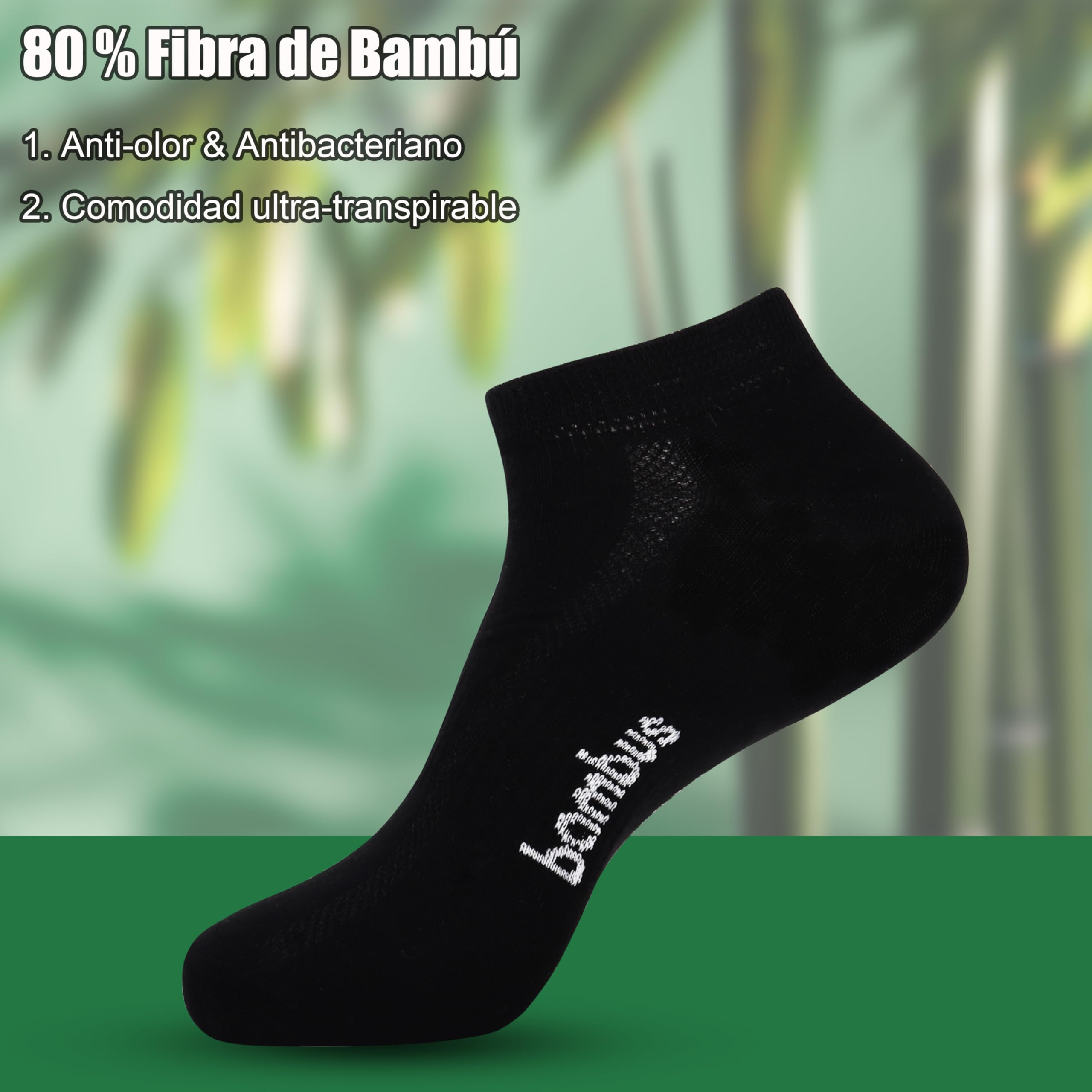 Jeasona 8 Pares Calcetines Bambu Hombre 43-46 Calcetines Diabeticos Hombr Tobilleros Negro Antisudor Transpirables Finos sin Goma Meias Homem Verano