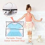 3PCS Sacs pour vêtements de danse pour costumes 38inch Vêtements de suspension longs avec poches zippées & ID Solt pour les concours de danse de rangement de voyage de placard, Noir