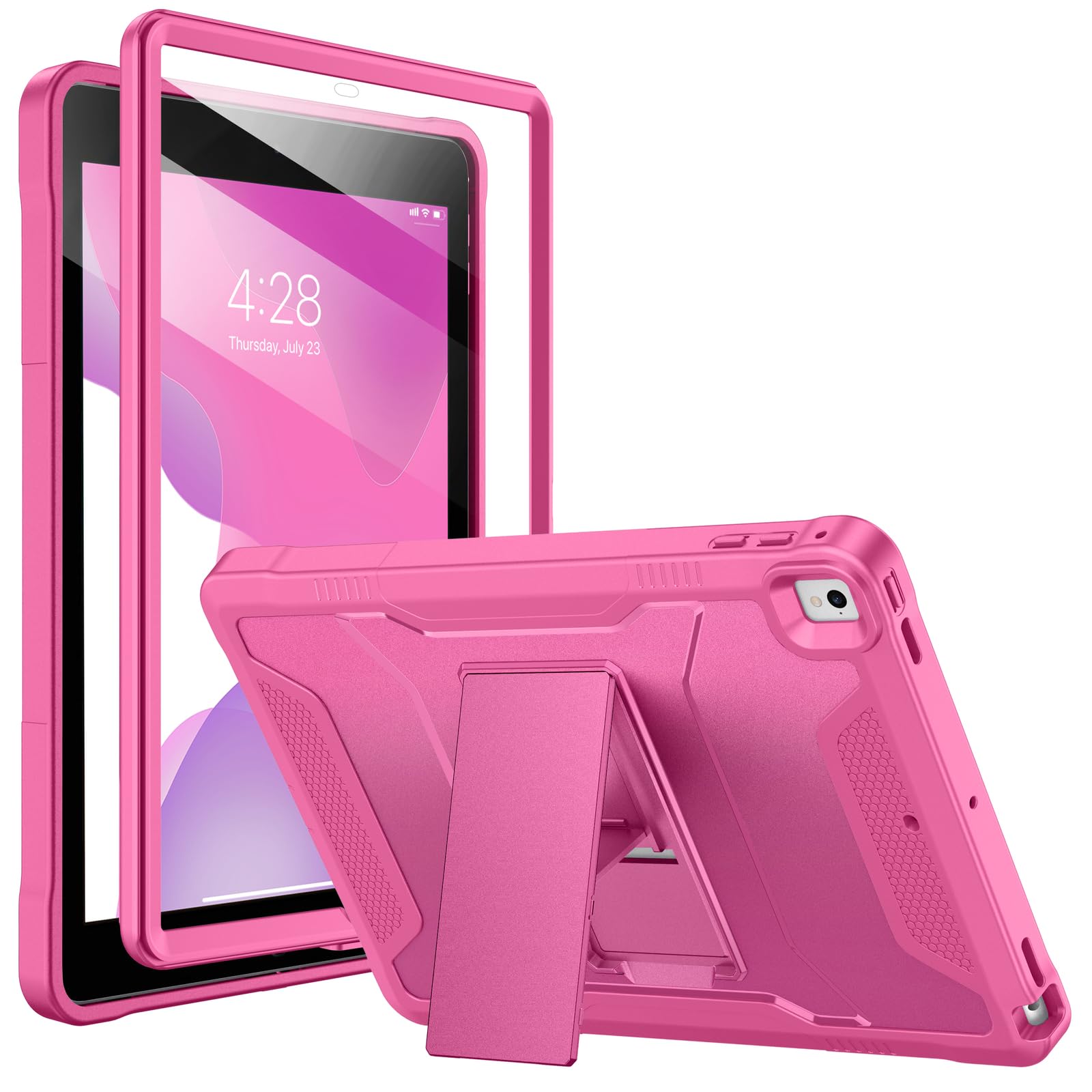 Soke Case for iPad 6th/5th Generation 9.7 Inch 2018/2017,with Built-in Screen Protector and Kickstand, Rugged Full-Body Heavy Duty Protective Cover