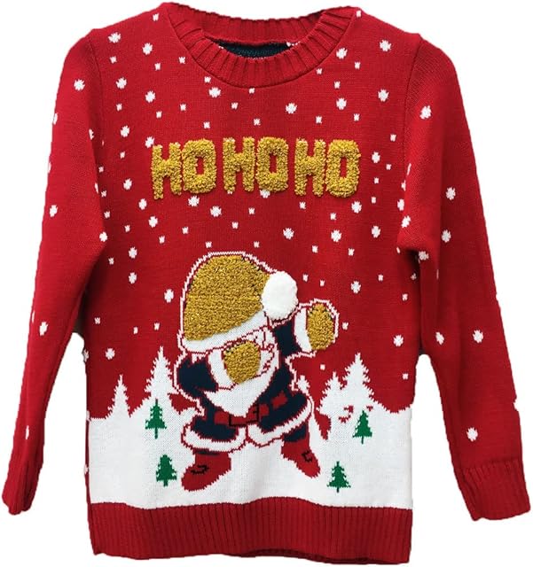 trending babz Unisex Kids Boys Girls Xmas Merry Christmas Santa Unicorn Reindeer Ho Ho Long Sleeves Knitted Sweater Pullover Jumper Top