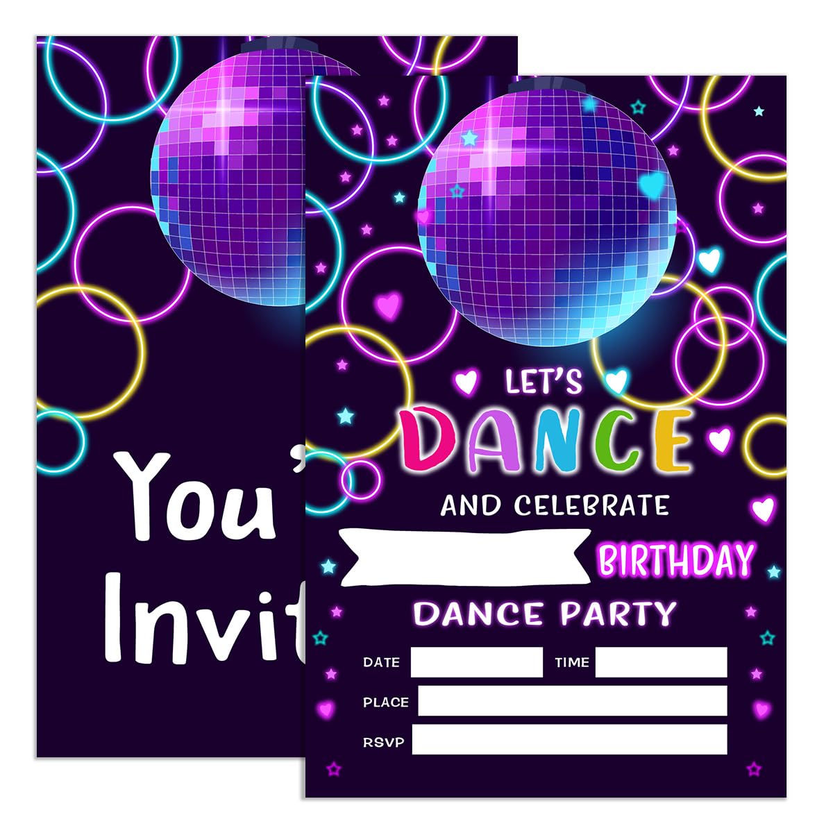 amazon-com-udnadkex-dance-birthday-invitations-for-girl-with-envelopes-invites-for-birthday-party-disco-retro-neon-laser-birthday-party-invitations-cards-let-s-dance-4-x6-set-of-20-home-kitchen for Free Printable Dance Party Birthday Invitations Amazon.com : UDNADKEX Dance Birthday Invitations for Girl with Envelopes, Invites for Birthday Party Disco, Retro Neon Laser Birthday Party Invitations Cards, Let's Dance, 4